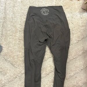 grey full length gym shark leggings